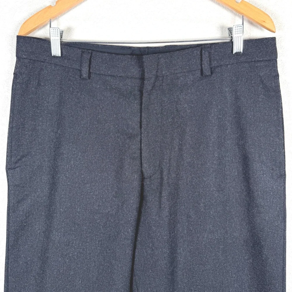 Banana Republic Gavin Pants Mens 36x34 Charcoal Gray Wool Blend Straight Leg